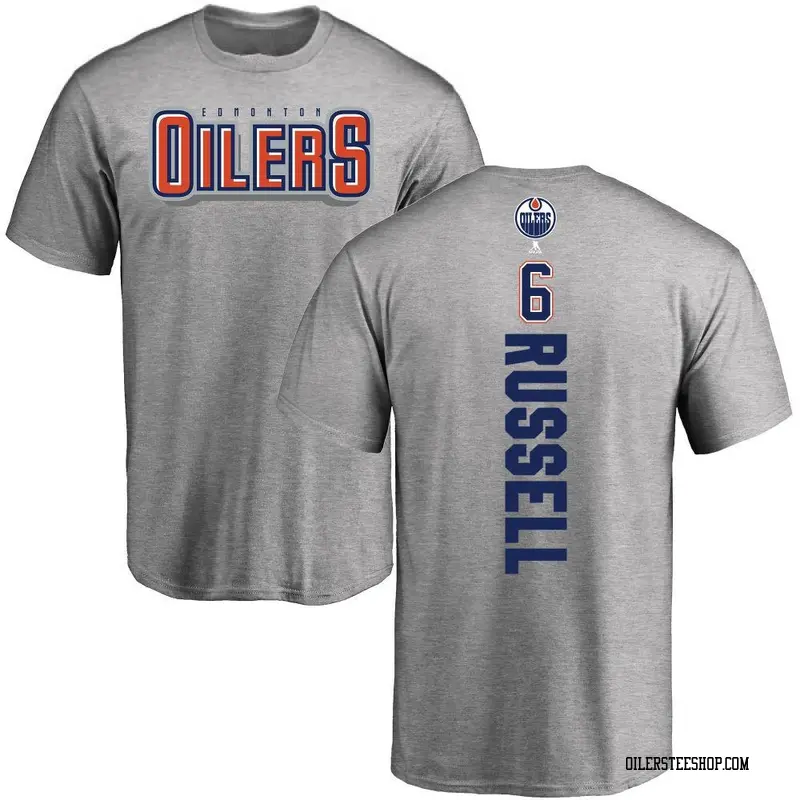 Youth Kris Russell Edmonton Oilers Backer T-Shirt - Ash