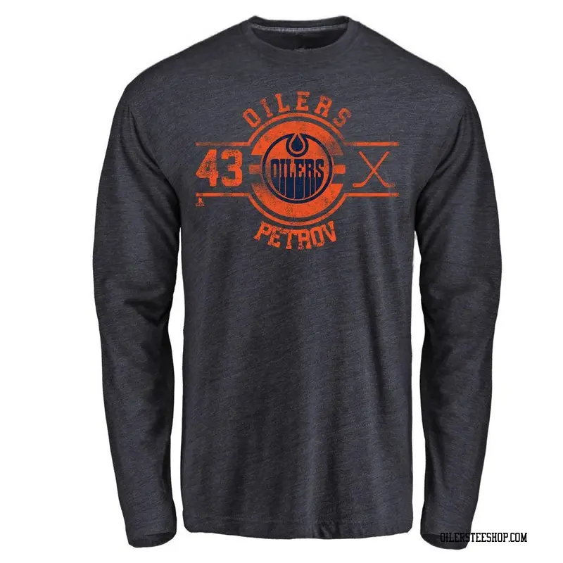 Youth Matvey Petrov Edmonton Oilers Insignia Tri-Blend Long Sleeve T-Shirt - Royal