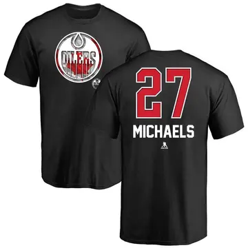 Youth Owen Michaels Edmonton Oilers Name and Number Banner Wave T-Shirt - Black