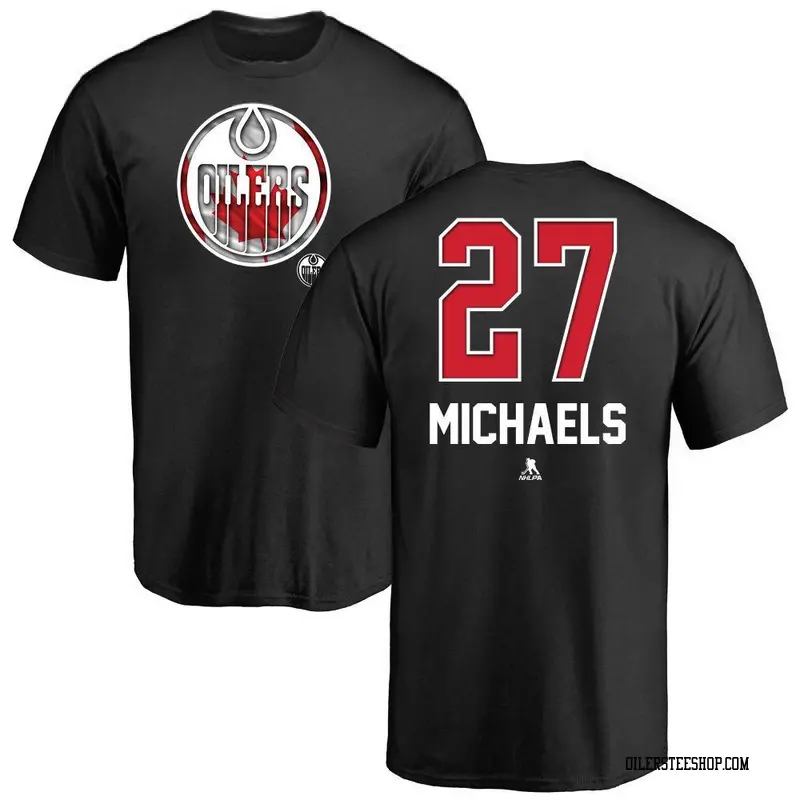Youth Owen Michaels Edmonton Oilers Name and Number Banner Wave T-Shirt - Black