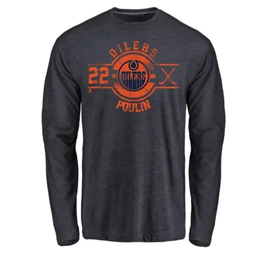 Youth Sam Poulin Edmonton Oilers Insignia Tri-Blend Long Sleeve T-Shirt - Royal