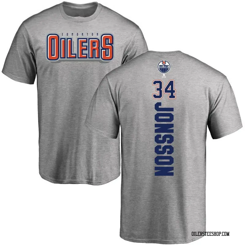 Youth Samuel Jonsson Edmonton Oilers Backer T-Shirt - Ash