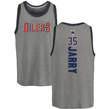 Youth Tristan Jarry Edmonton Oilers Backer Tri-Blend Tank - Heathered Gray